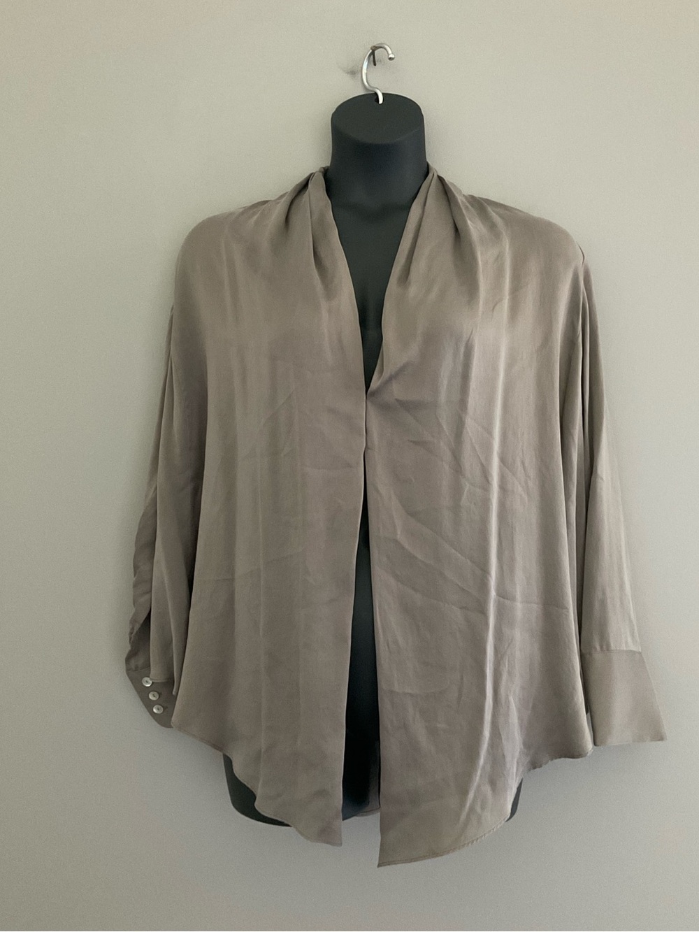 Soft Surroundings, 100% SILK, Brown/Gray, Cozy, Top